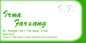 irma farsang business card